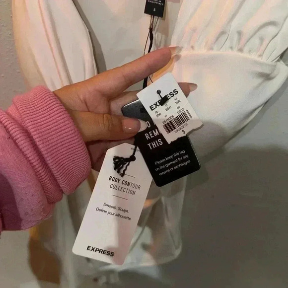 Express Body Contour Compression One Shoulder Twist Thong Bodysuit - Small - Picture 7 of 9